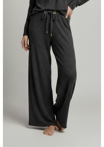 Kadın Bol Paça Ev Pantolonu Antrasit