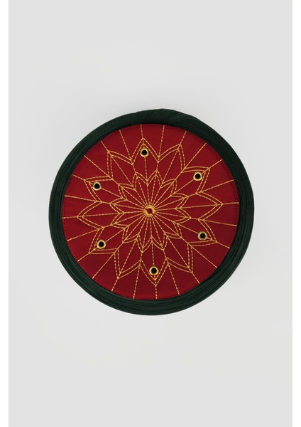 Talebe Sarığı - Yeşil Kumaş - Bordo Takke - Düz Sarım - Kuş Gözü - 5 Metre fiyatları