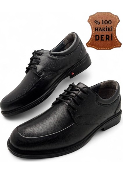 Erkek Iç Dış Hakiki Deri Ultra Rahat Ortopedik Tabanlı Hafif Mevsimlik Siyah Günlük Klasik Ayakkabı fırsatları