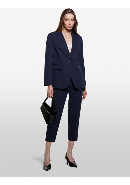 Streç Viskozlu Tek Düğmeli Regular Fit Blazer Ceket Kadın Lacivert Ceket - 325A2KVXLW025 fiyatları