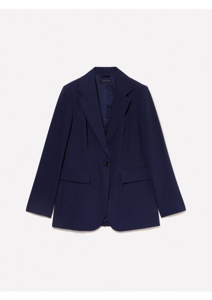 Streç Viskozlu Tek Düğmeli Regular Fit Blazer Ceket Kadın Lacivert Ceket - 325A2KVXLW025 fırsatları