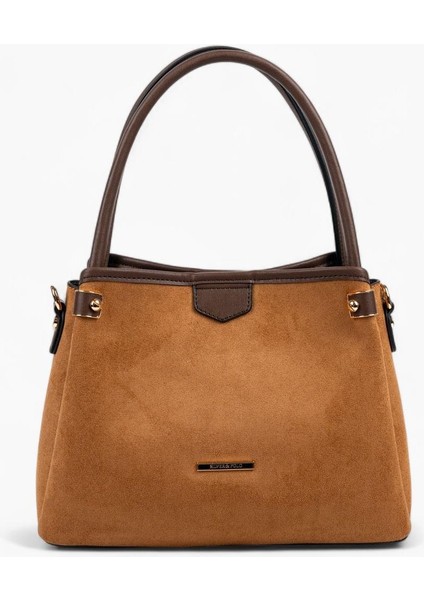 SP1254 Kadın El Çantası Süet Taba-Kahve