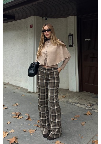 Bej Pelerin Detaylı Triko Hırka - 1317 indirimleri