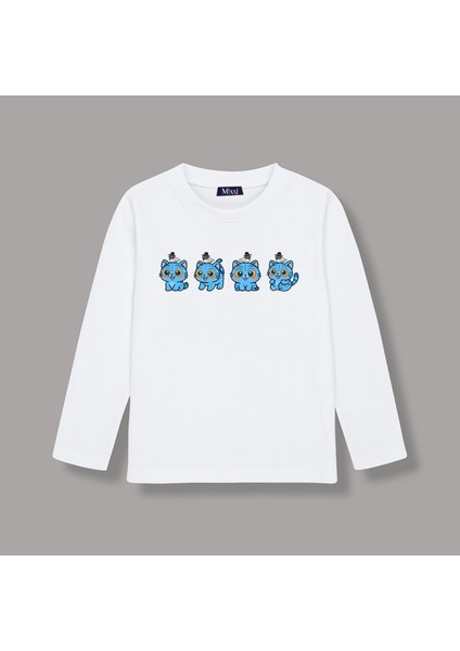 Kpop Demon Hunters Sevimli Derpy Uzun Kollu Baskılı Unisex Çocuk Tişört (4-13 Yaş)