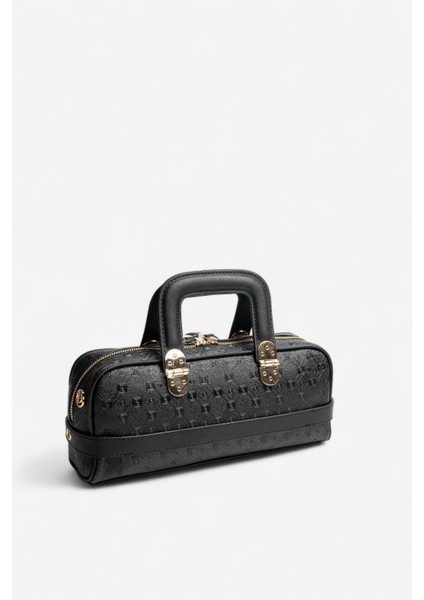 SP1258 Kadın El Çantası Logolu Siyah fırsatları