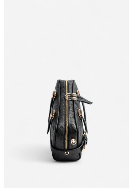 SP1258 Kadın El Çantası Logolu Siyah indirimleri