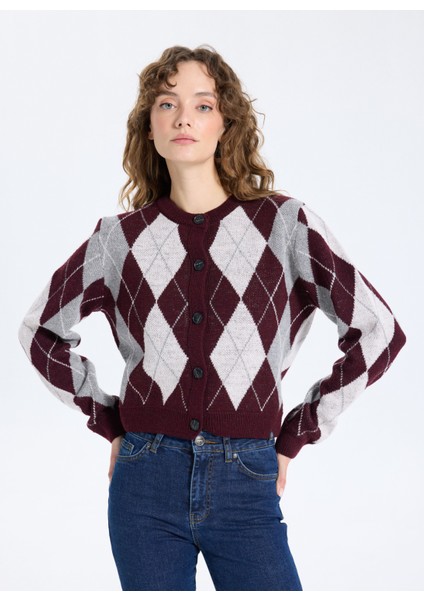 Bordo Kadın Hırka J5WL-HRK7164