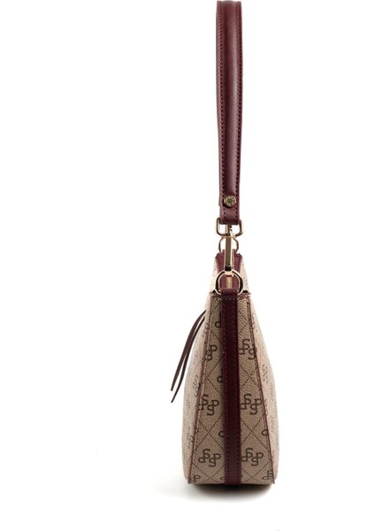 Koyu Bej - Bordo SP1259 Omuz Çantası modelleri
