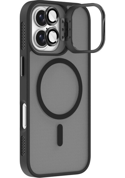 iPhone 17 Kılıf Kamera Lens Hediyeli Alp Buzlu Manyetik Kapak