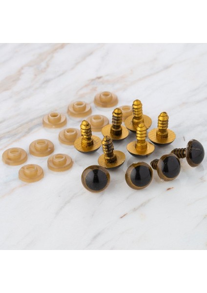 12 mm Altın Sarısı 5 Çift Amigurumi Göz fiyatları