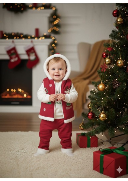 Laura Baby Yılbaşı / Yeniyıl Kapüşonlu 3'lü Erkek Bebek Takımı fiyatları