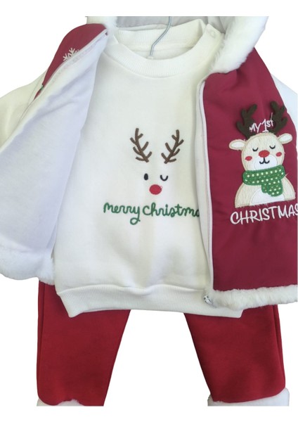 Laura Baby Yılbaşı / Yeniyıl Kapüşonlu 3'lü Erkek Bebek Takımı indirimleri
