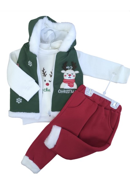 Laura Baby Yılbaşı / Yeniyıl Kapüşonlu 3'lü Erkek Bebek Takımı indirimleri