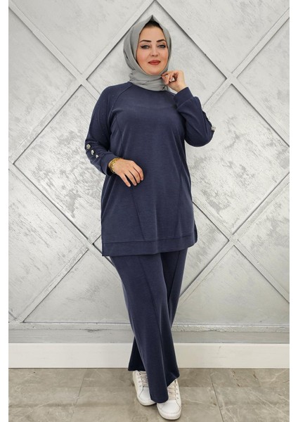 Kadın Nervür Dikim Düğme Detaylı Tesettür Takım modelleri