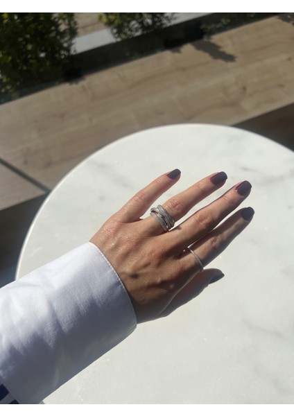 Taşlı Gümüş Sarmal Yüzük