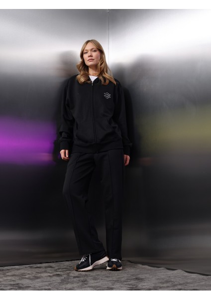 Kadın Nakış Detay Fermuarlı Sweat Takım modelleri