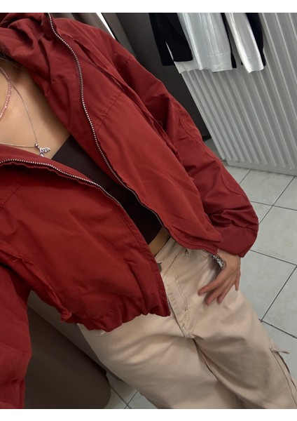 Crop Kapşonlu Ceket modelleri