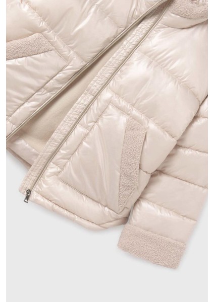 Kız Çocuk 8-18 Yaş Peluş Detaylı Kışlık Mont Bej modelleri