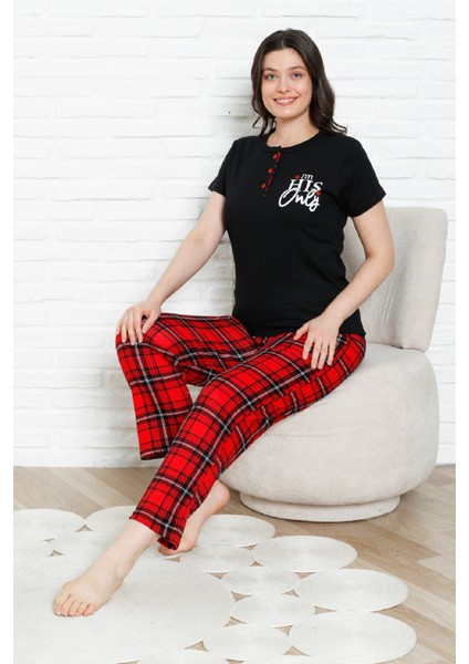 Kadın Pijama Takımı - Ekose Altlı- 3 DÜĞMELI-%100 Pamuklu 12387 fiyatları