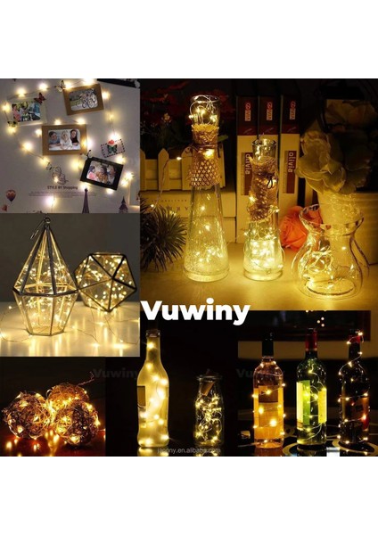 Tıpalı Mantar Dekoratif Şişeler Için Bükülebilir Pilli Peri LED Gün Işığı (2 Metre) modelleri