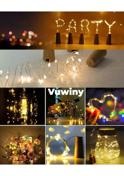 Tıpalı Mantar Dekoratif Şişeler Için Bükülebilir Pilli Peri LED Gün Işığı (2 Metre) fırsatları