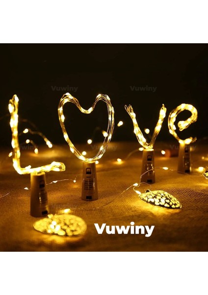 Tıpalı Mantar Dekoratif Şişeler Için Bükülebilir Pilli Peri LED Gün Işığı (2 Metre)