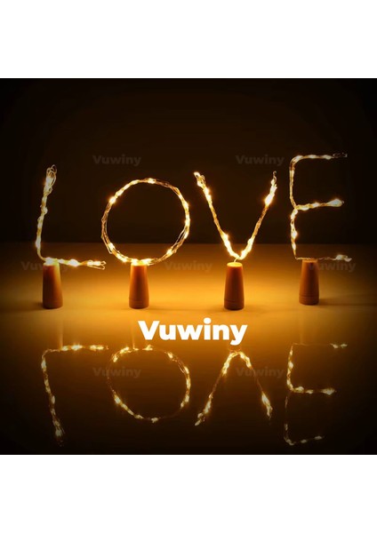 Tıpalı Mantar Dekoratif Şişeler Için Bükülebilir Pilli Peri LED Gün Işığı (2 Metre)