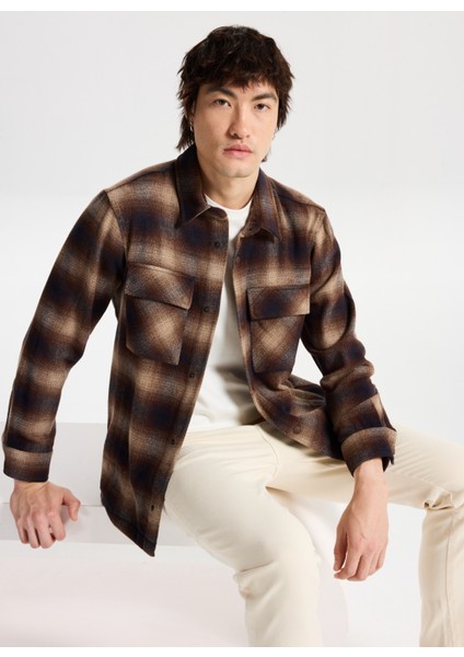 Çok Renkli Erkek Relaxed Ekose Gömlek M5WM-GML1812