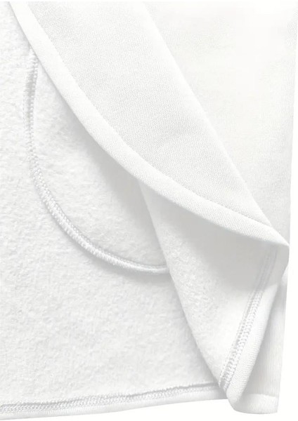 Beyaz Kadın 3 Iplik Şardonlu Kapüşonlu Ceket – Asimetrik Fermuarlı Oversize fırsatları