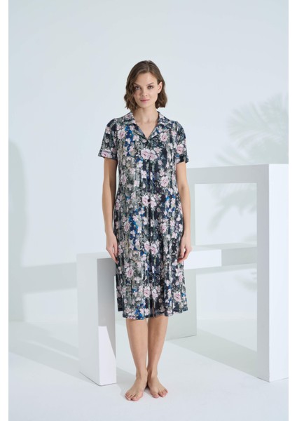 Kadın Yarım Kol Yakalı Penye Elbise - 45631 fiyatları