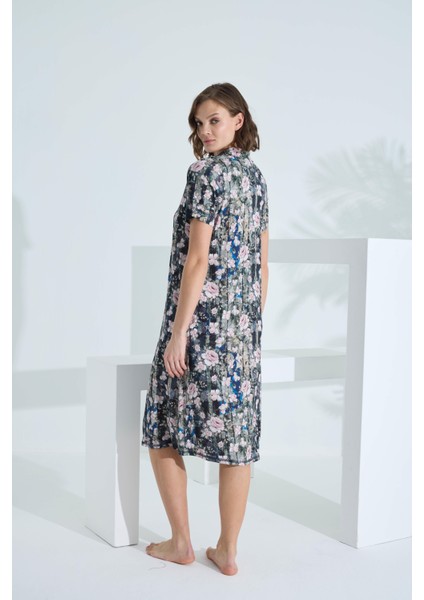 Kadın Yarım Kol Yakalı Penye Elbise - 45631 fırsatları