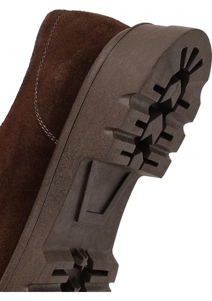 Kadın Kahverengi Bağcıklı Süet Deri Maskülen Ayakkabı 25AFD420010