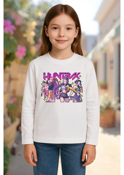 Kpop Demon Hunters Huntrix Uzun Kollu Baskılı Kız Çocuk Tişört (4-13 Yaş) fiyatları