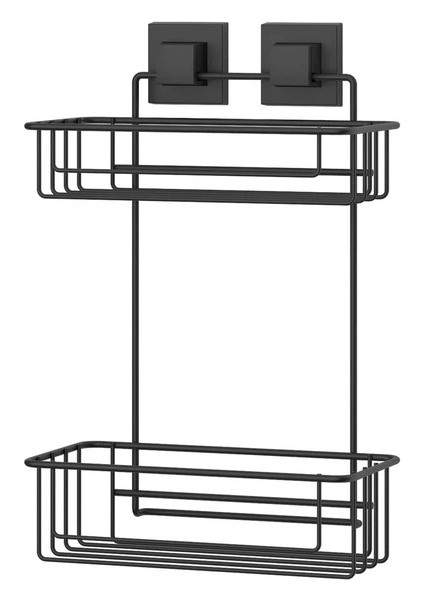 Banyo Köşe Rafı Kendinden Yapışkanlı 2 Katlı Easyfix Siyah S256 fiyatları