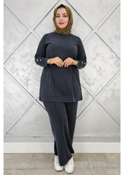 Kadın Nervür Dikim Düğme Detaylı Tesettür Takım fiyatları