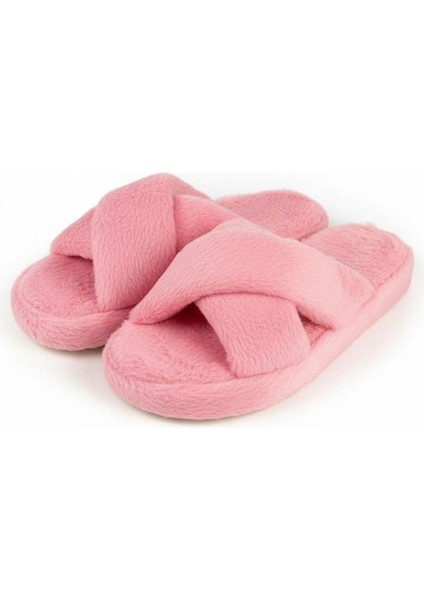 CP30 Tüylü Pofuduk Çapraz Kışlık Kadın Ev Terliği