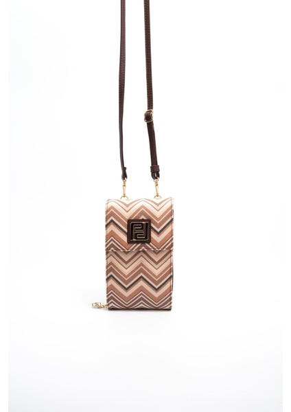 Nut - Kahve SP1145 Kadın Askılı Askılı Cüzdanlı Telefon Çantası