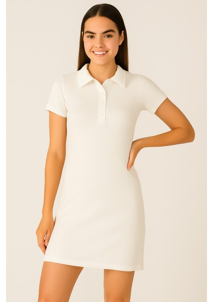 Polo Yaka Fitilli Elbise modelleri