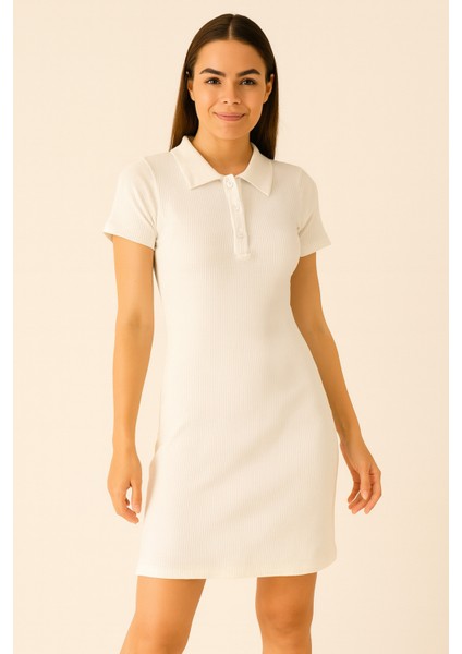 Polo Yaka Fitilli Elbise