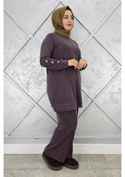 Kadın Nervür Dikim Düğme Detaylı Tesettür Takım fiyatları