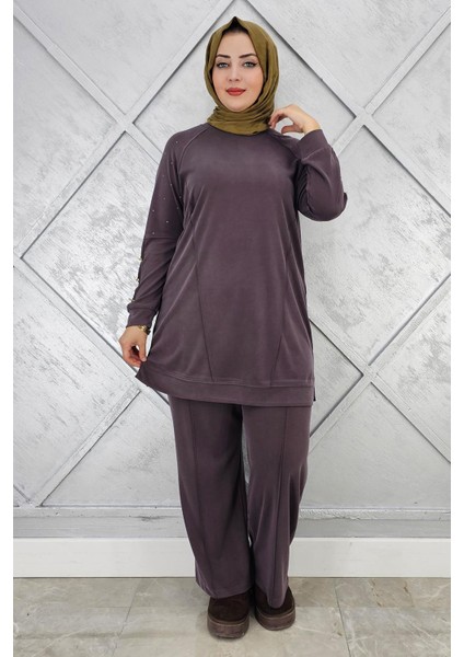 Kadın Nervür Dikim Düğme Detaylı Tesettür Takım modelleri