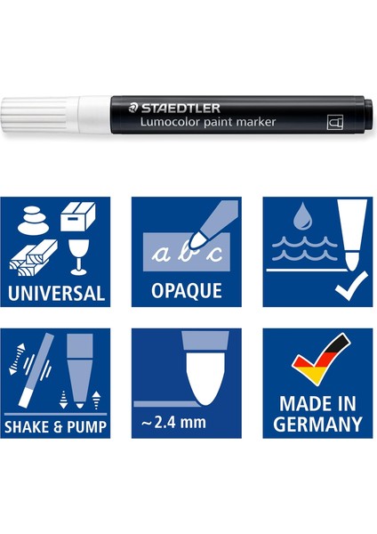 / Wiz Design - 349 C6 Lumocolor Akrilik ( Paınt ) Markör Pastel Renkler 6 Lı