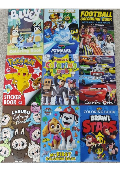 9 Adet Stickerli Boyama Kitabı ADB01 fiyatları
