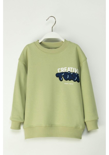 Mojo Erkek Çocuk 4-9 Yaş Tokyo Sırt Baskılı Sweatshirt Yeşil