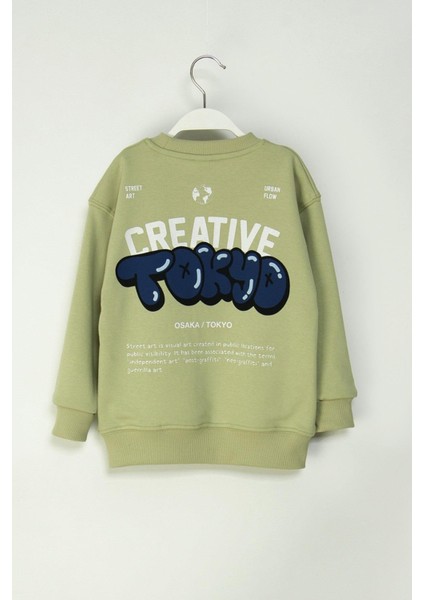 Mojo Erkek Çocuk 4-9 Yaş Tokyo Sırt Baskılı Sweatshirt Yeşil fiyatları