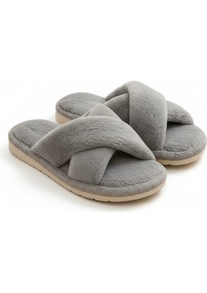 CP30 Tüylü Pofuduk Çapraz Kışlık Kadın Ev Terliği modelleri