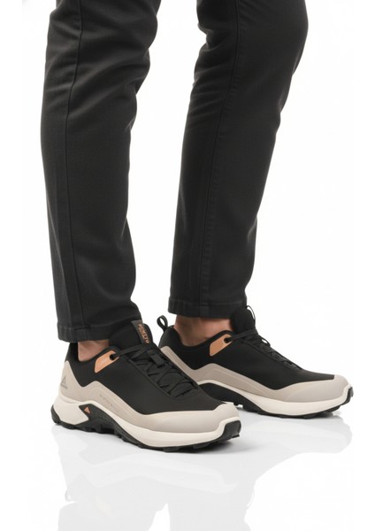 Siyah Bej Kaymaz Taban Su Geçirmez Erkek Outdoor Ayakkabı 110396A-1 M