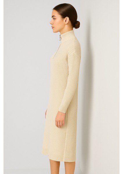 Yeni Sezon Fitilli Fermuar Detaylı Uzun Elbise indirimleri