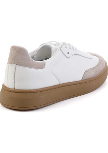 Bej Hakiki Deri Erkek Sneaker E01442421502 modelleri