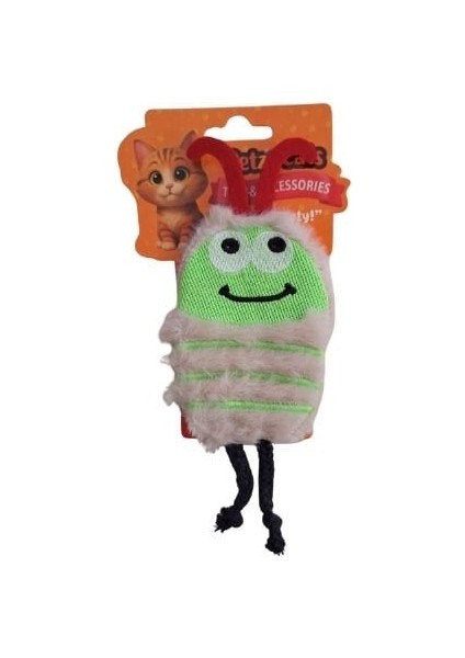 Petzzcats Bug Matatabi ve Çıngırak Sesli Peluş Kedi Oyuncağı Beyaz 16X8 cm